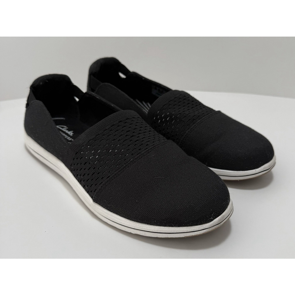 Clarks Cloud Steppers Black Breeze Step II Size 9 Loafers Deck Shoes Flats